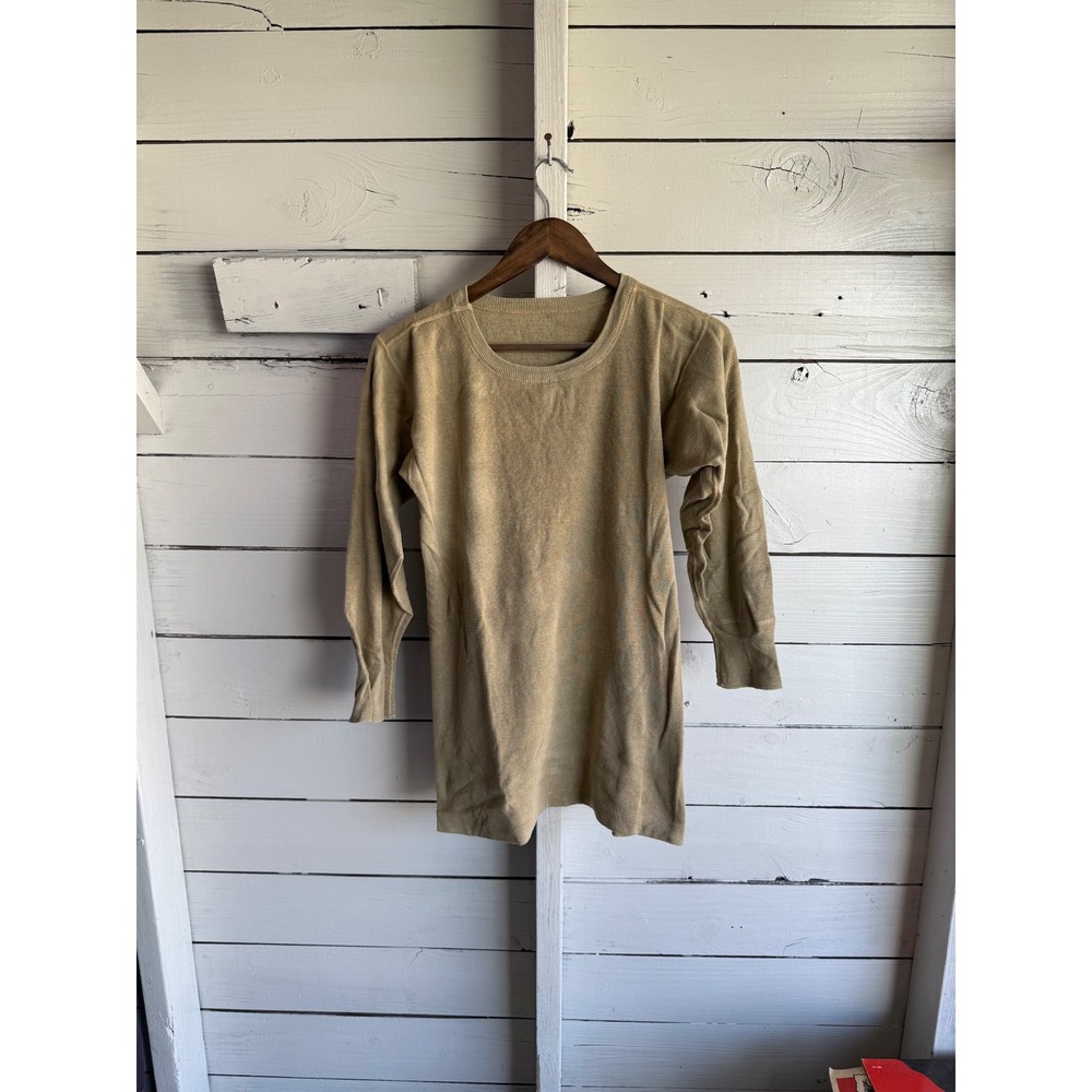 Vintage ww2 Thermal Undershirt Long Sleeve Base Layer Top Large